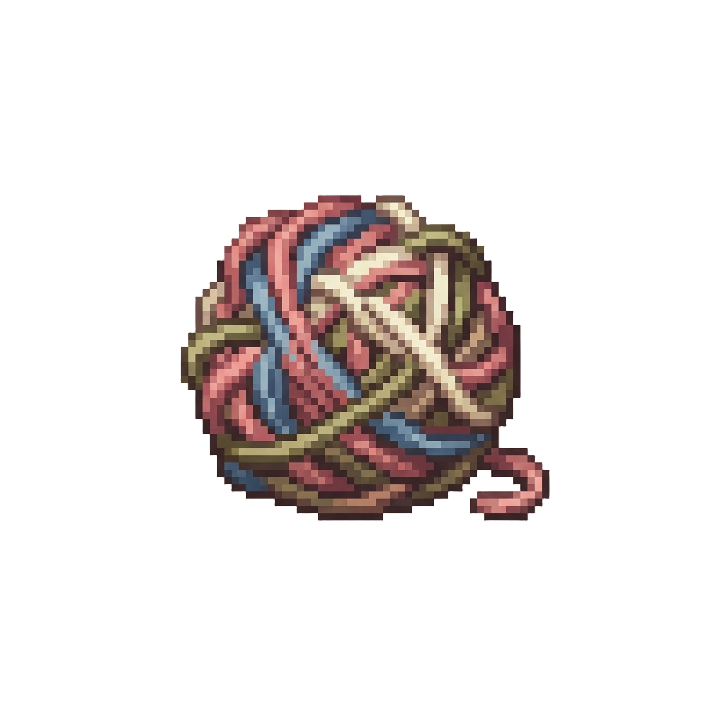 Tangled Ball of Yarn Knitted Sweater Mess