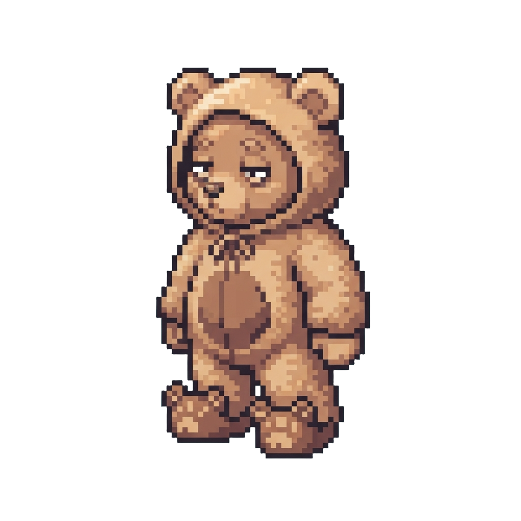 Sleepy Bear Style with Fuzzy Fleece Onesie and Bear Paw Slippers