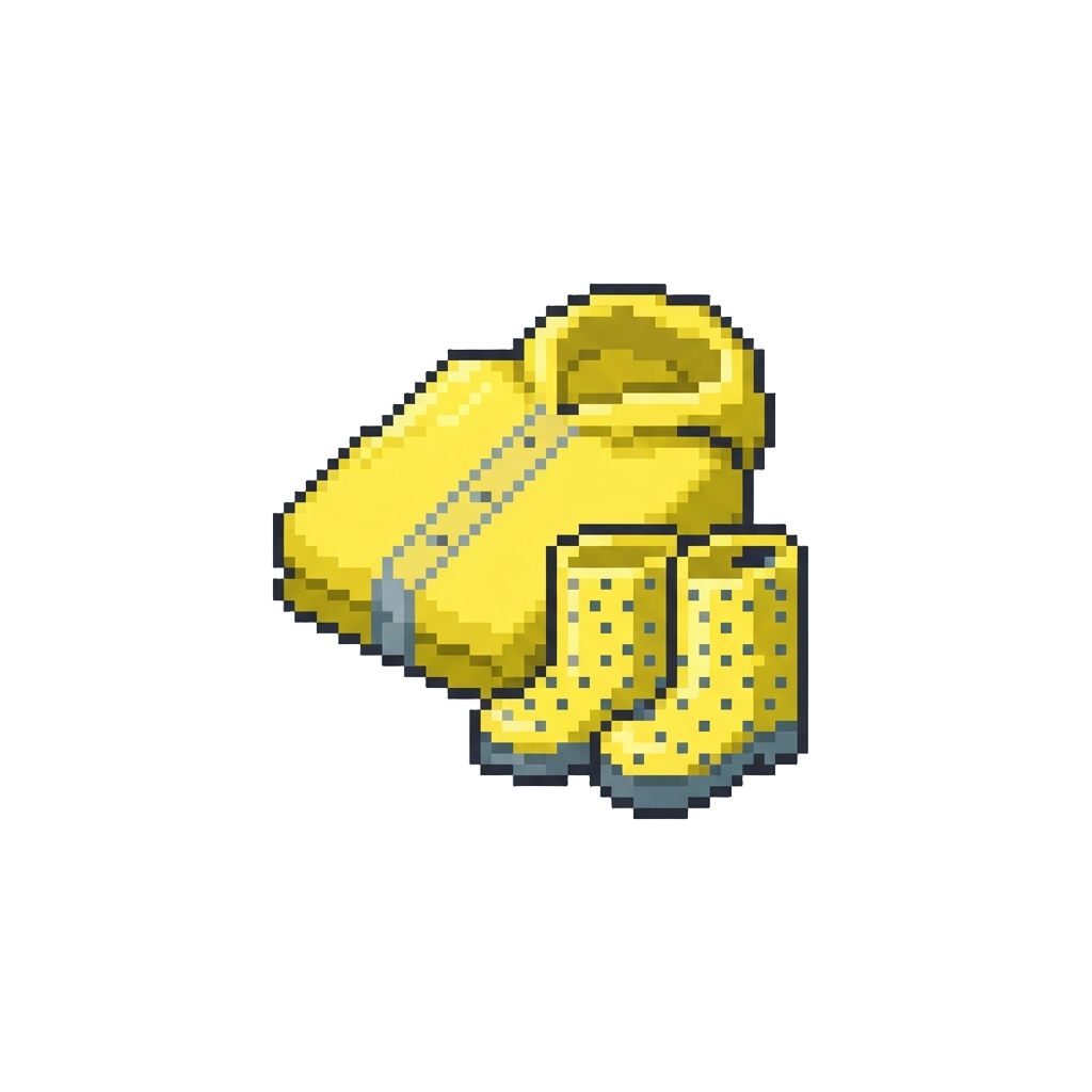 Rainy Day Style with Bright Yellow Raincoat and Cute Polka Dot Boots