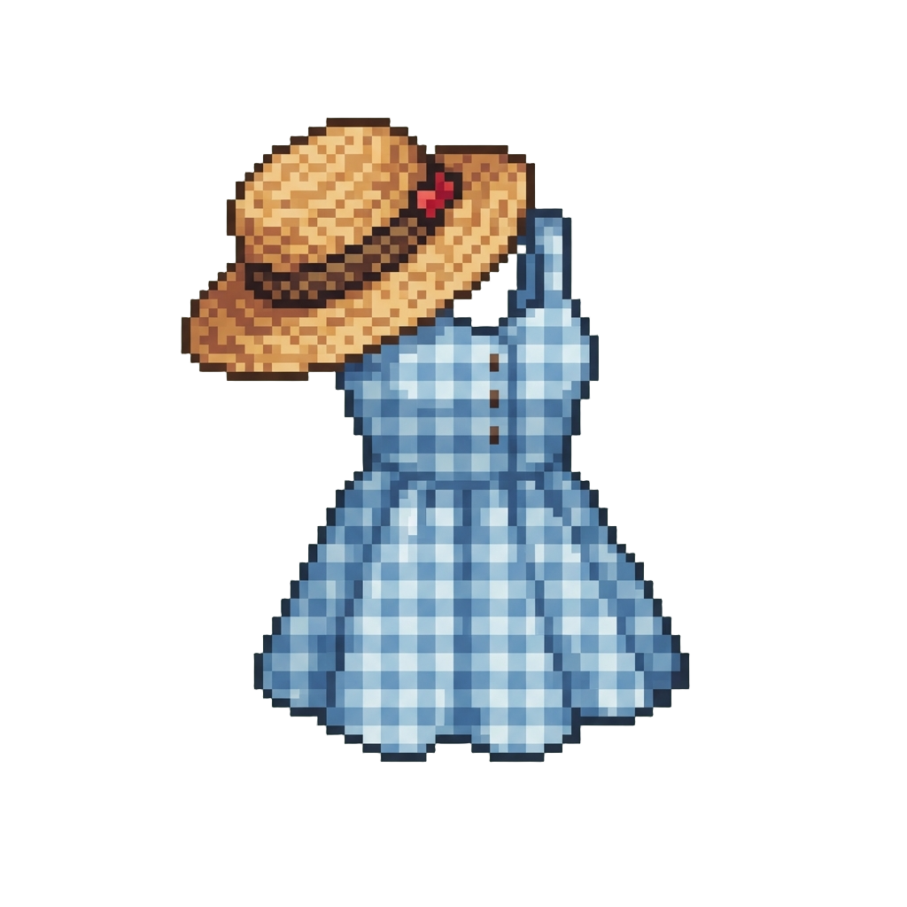 Park Picnic Style with Gingham Sundress and Woven Straw Hat