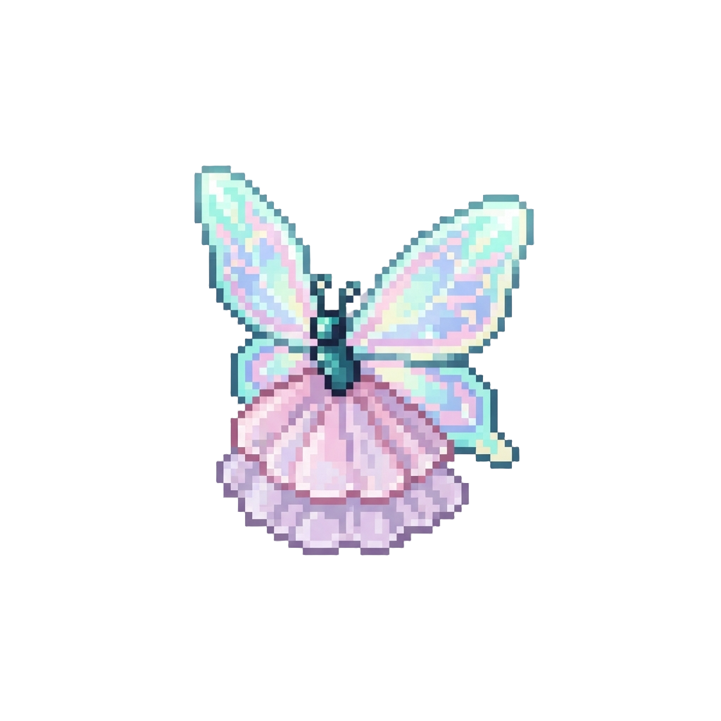 Fairytale Butterfly Style with Glowing Iridescent Wings and Tulle Skirt