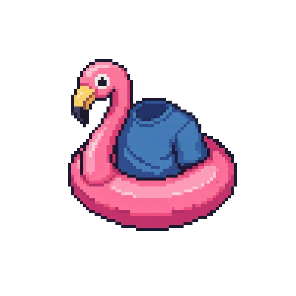 Inflatable Flamingo Pool Float Stuck Around Torso