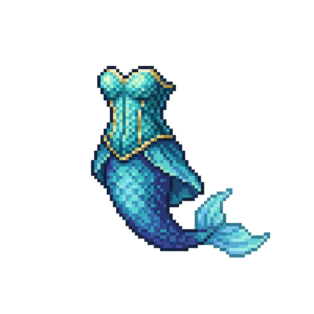 Mermaid Princess Style with Shimmering Scale Corset and Flowing Trail