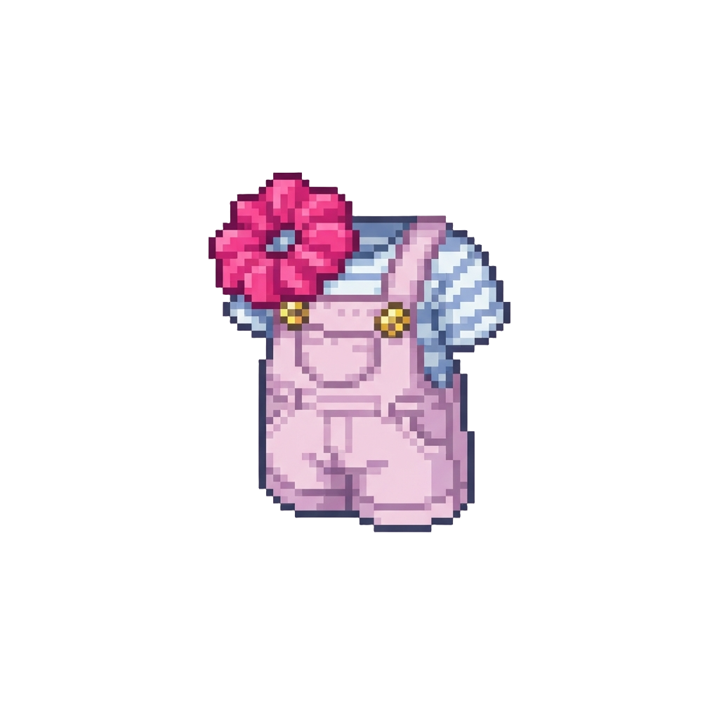 Bubblegum Pop Style with Pastel Dungarees and Bright Scrunchie
