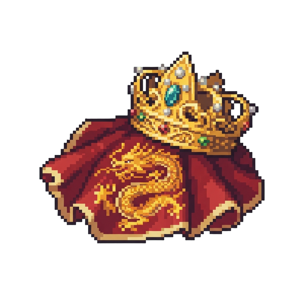 Golden Empress Style with Embroidered Dragon Silk and Royal Crown