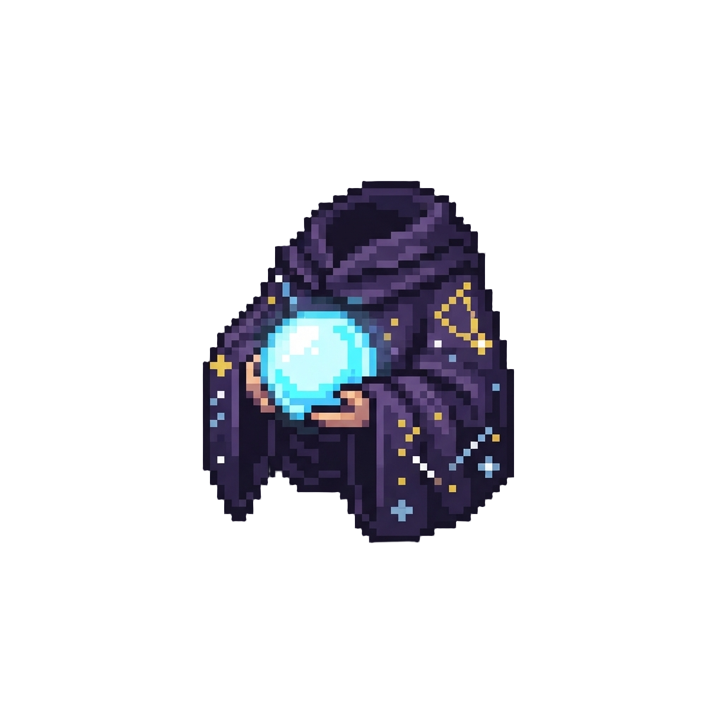 Moonlight Sorceress Style with Starry Velvet Cloak and Glowing Orb