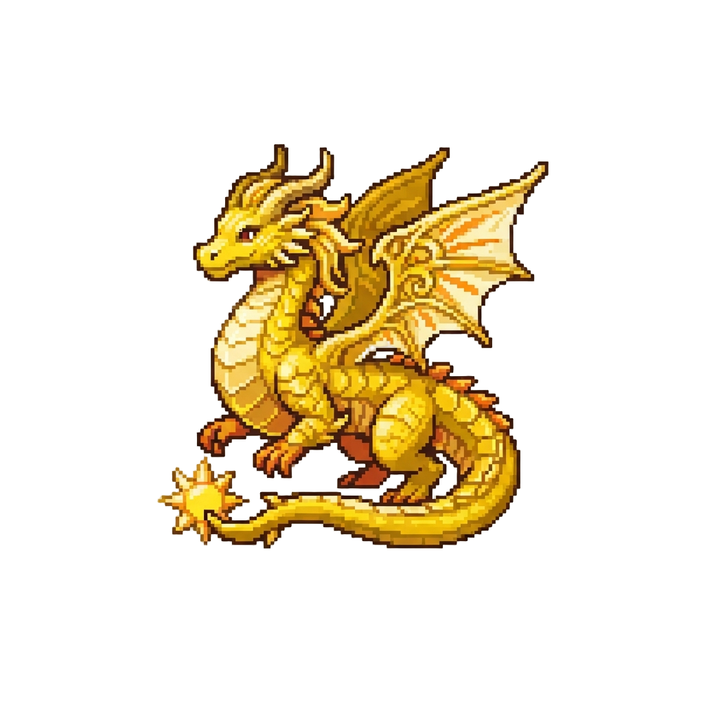 A Golden Sun Dragon