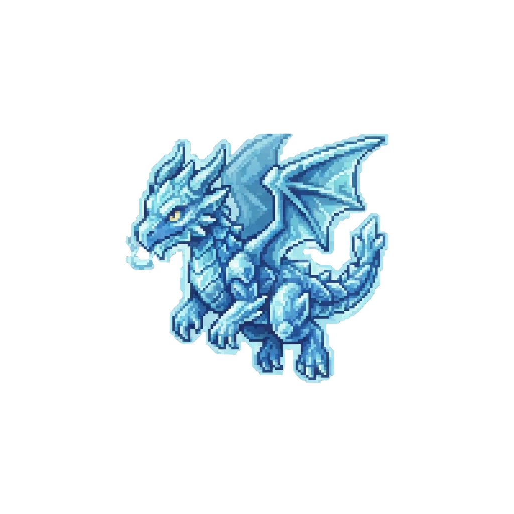 A Frozen Sapphire Dragon