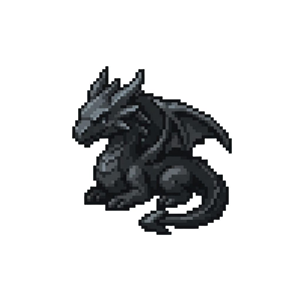 A Shadowy Obsidian Dragon
