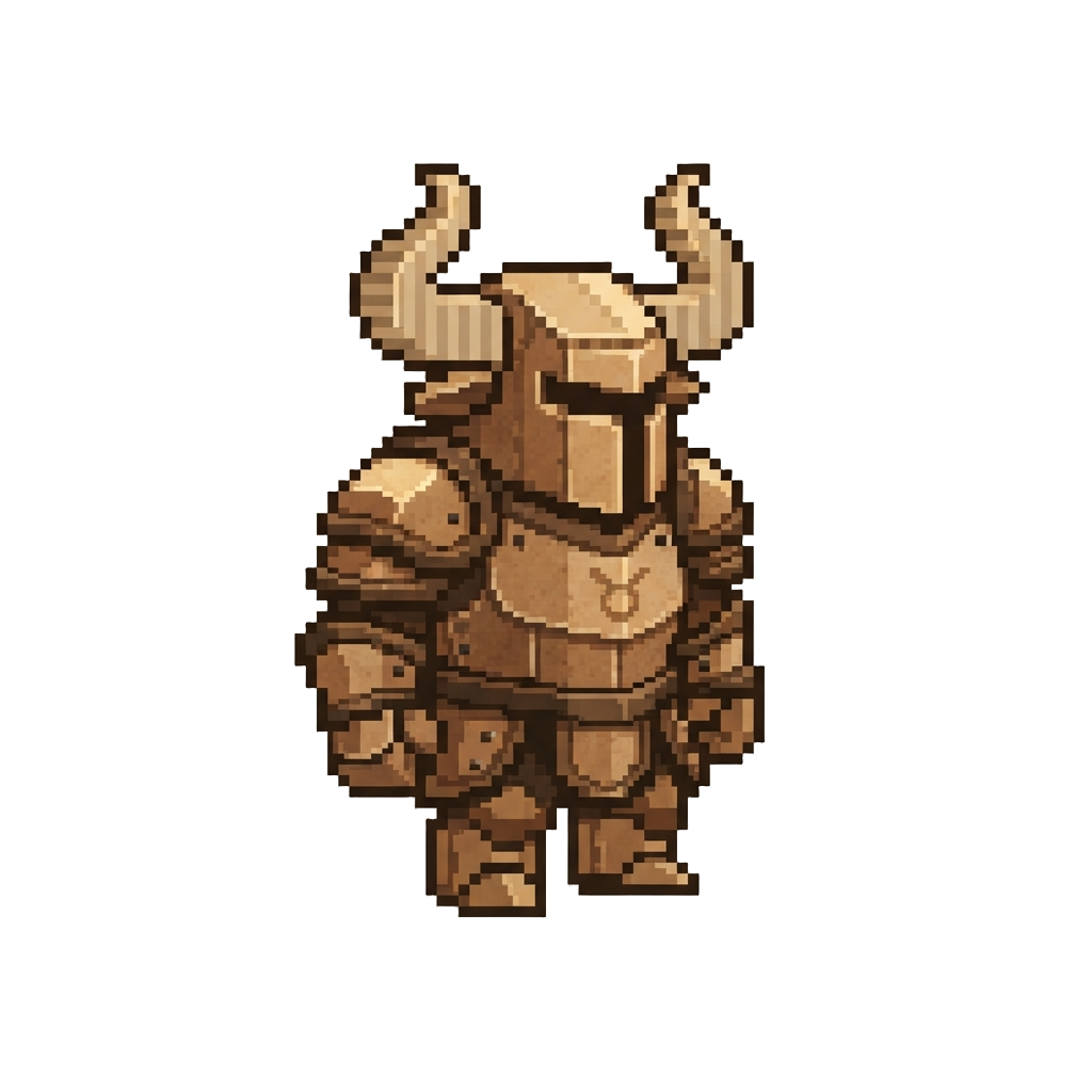 A Paper-craft Taurus Armor Suit with Bent Cardboard Horns