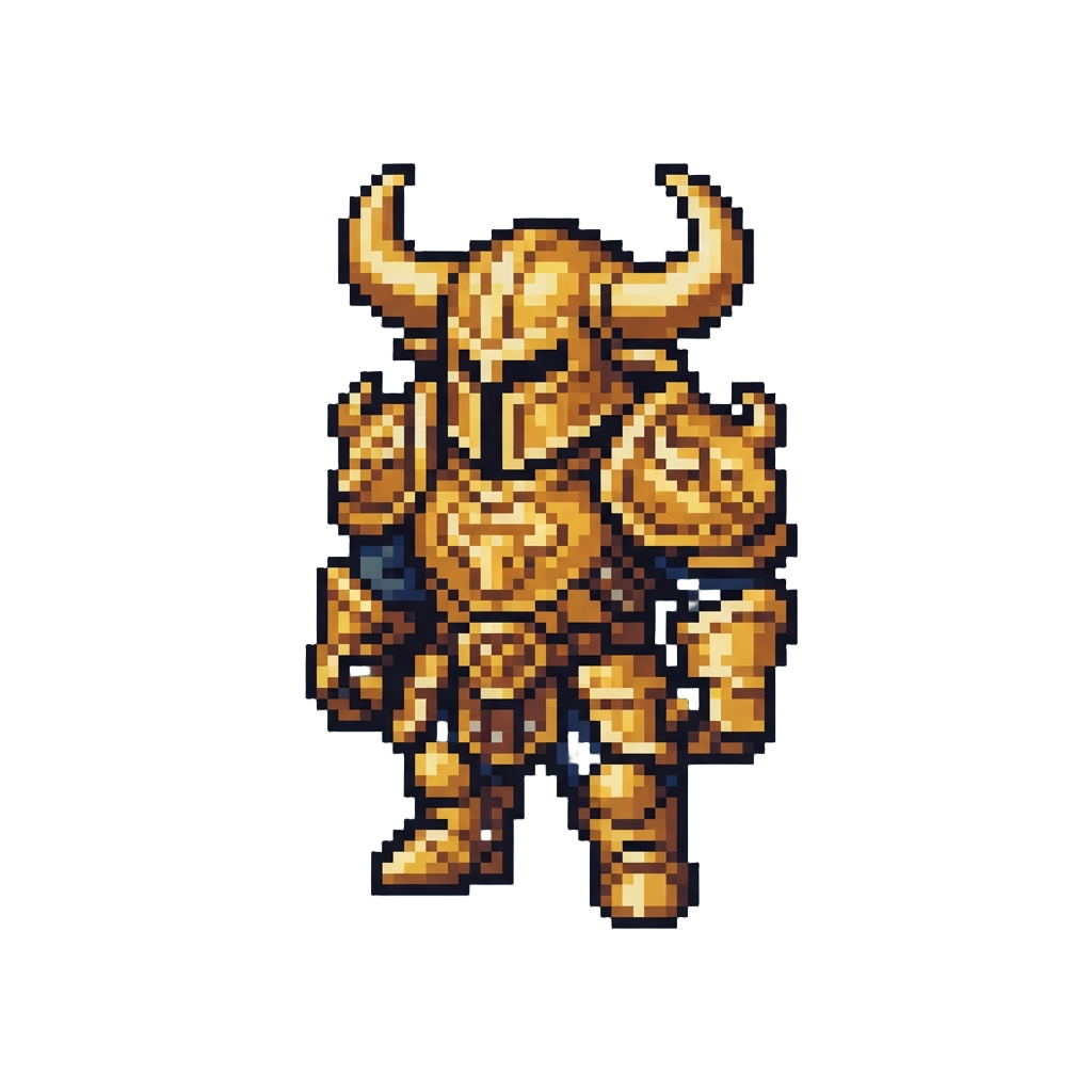 A Mighty Golden Taurus Armor Suit with Majestic Bull Horns