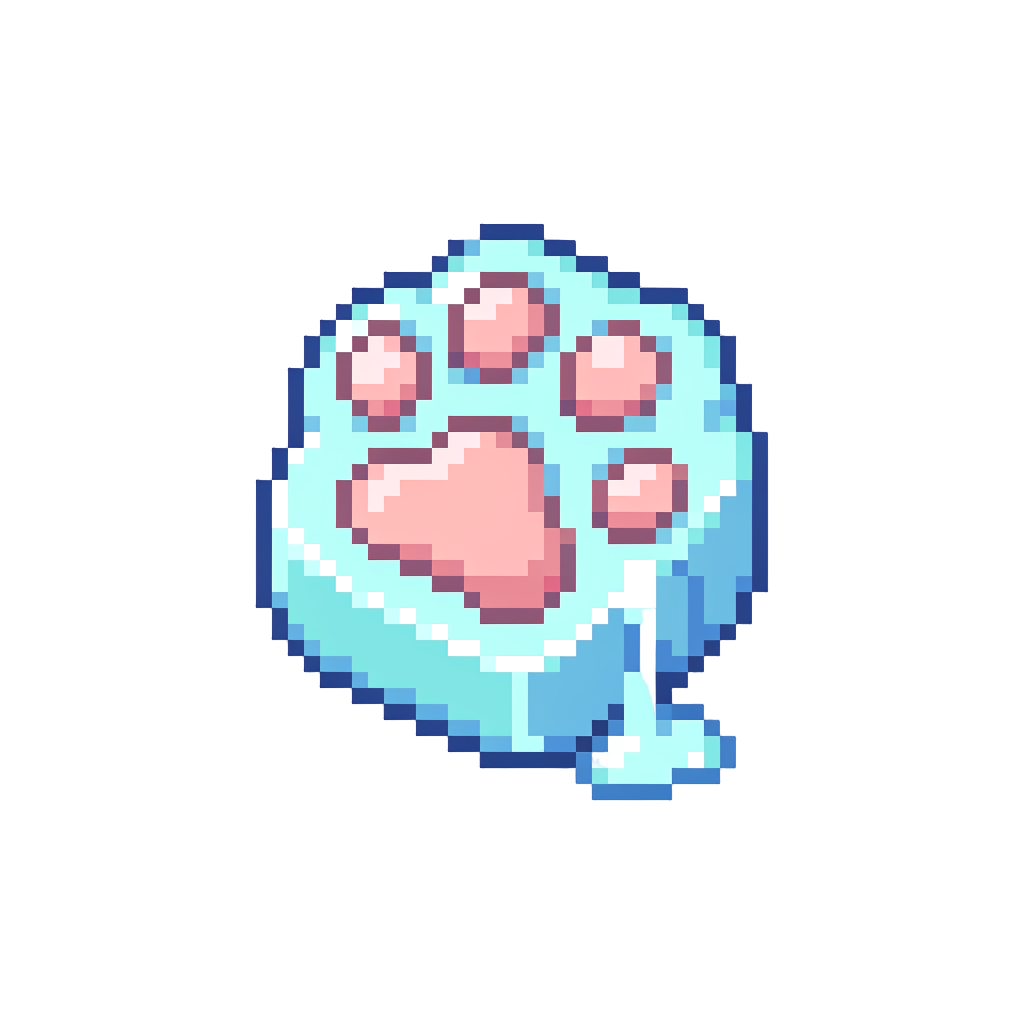 A Tiny Melting Ice Cube Cat Paw