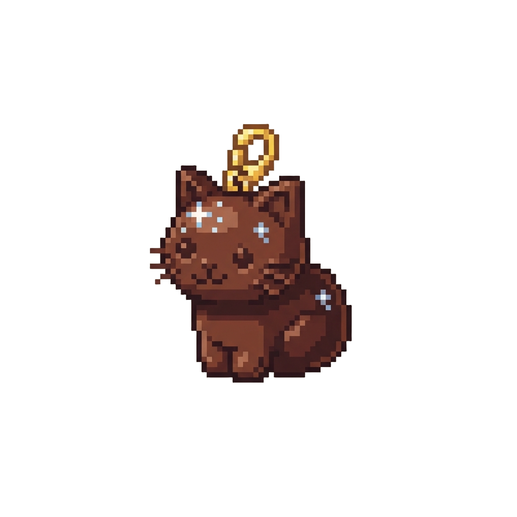 A Sparkling Chocolate Cat Charm