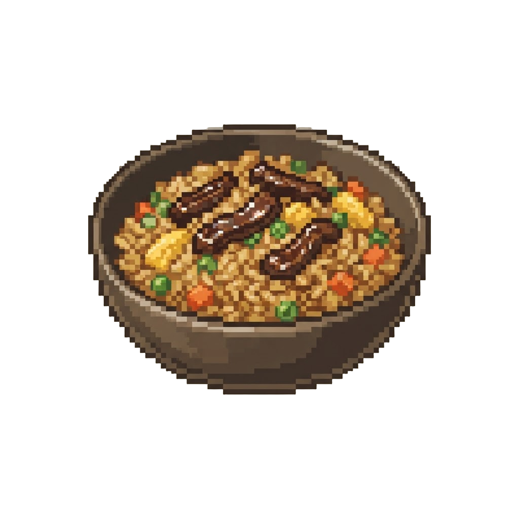 Sizzling Beef Fried Rice with Soy Sauce Glaze