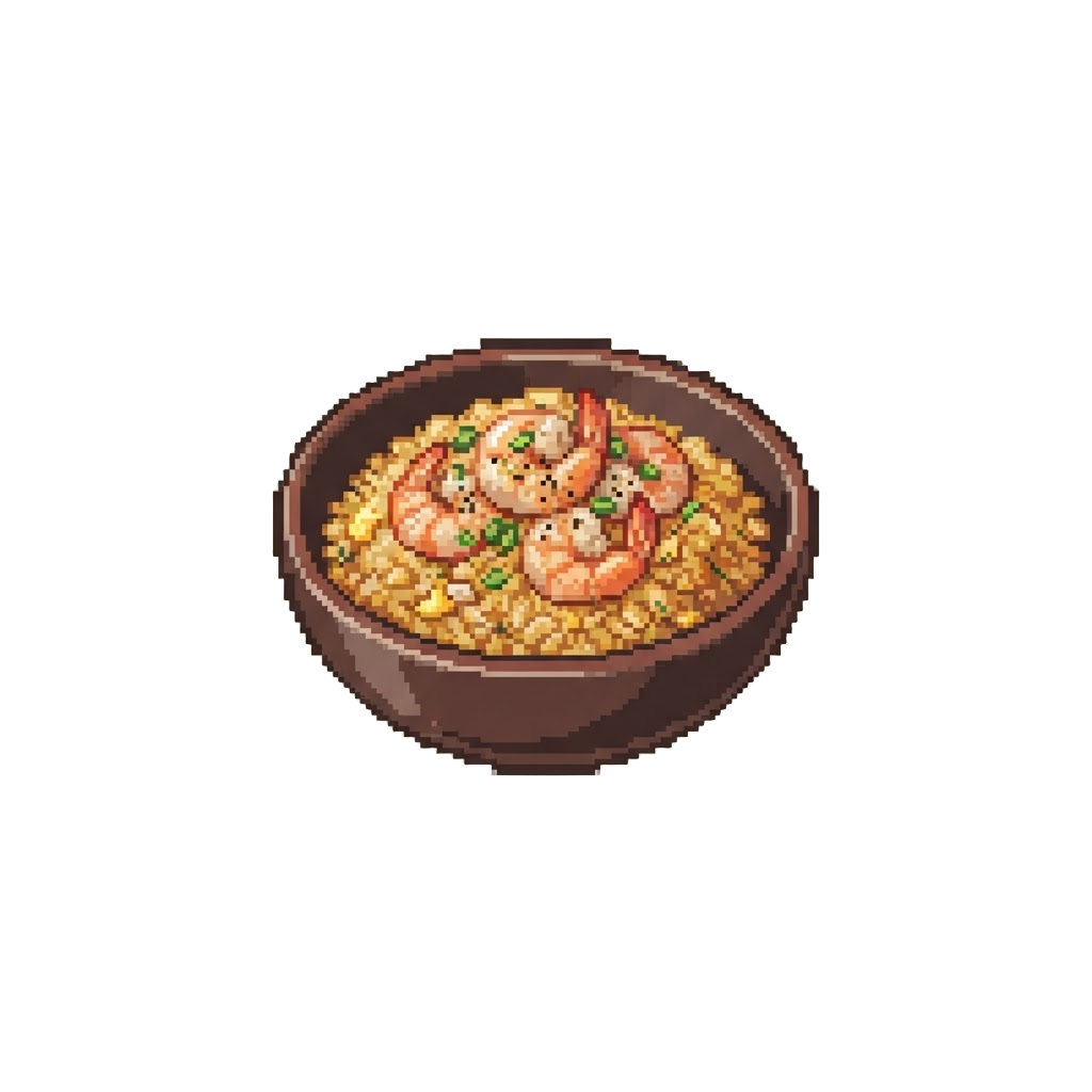 Garlic Butter Shrimp Fried Rice with Scallions