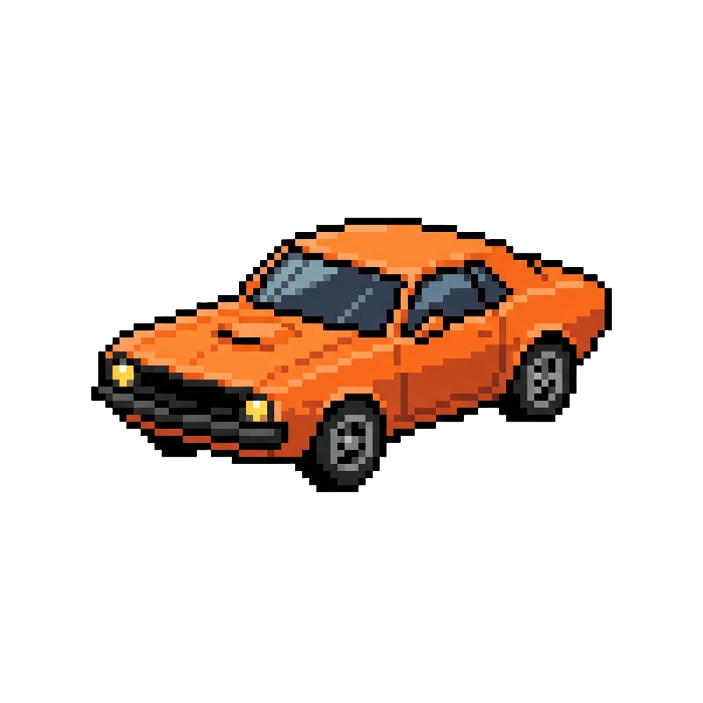 An Orange Muscle Car