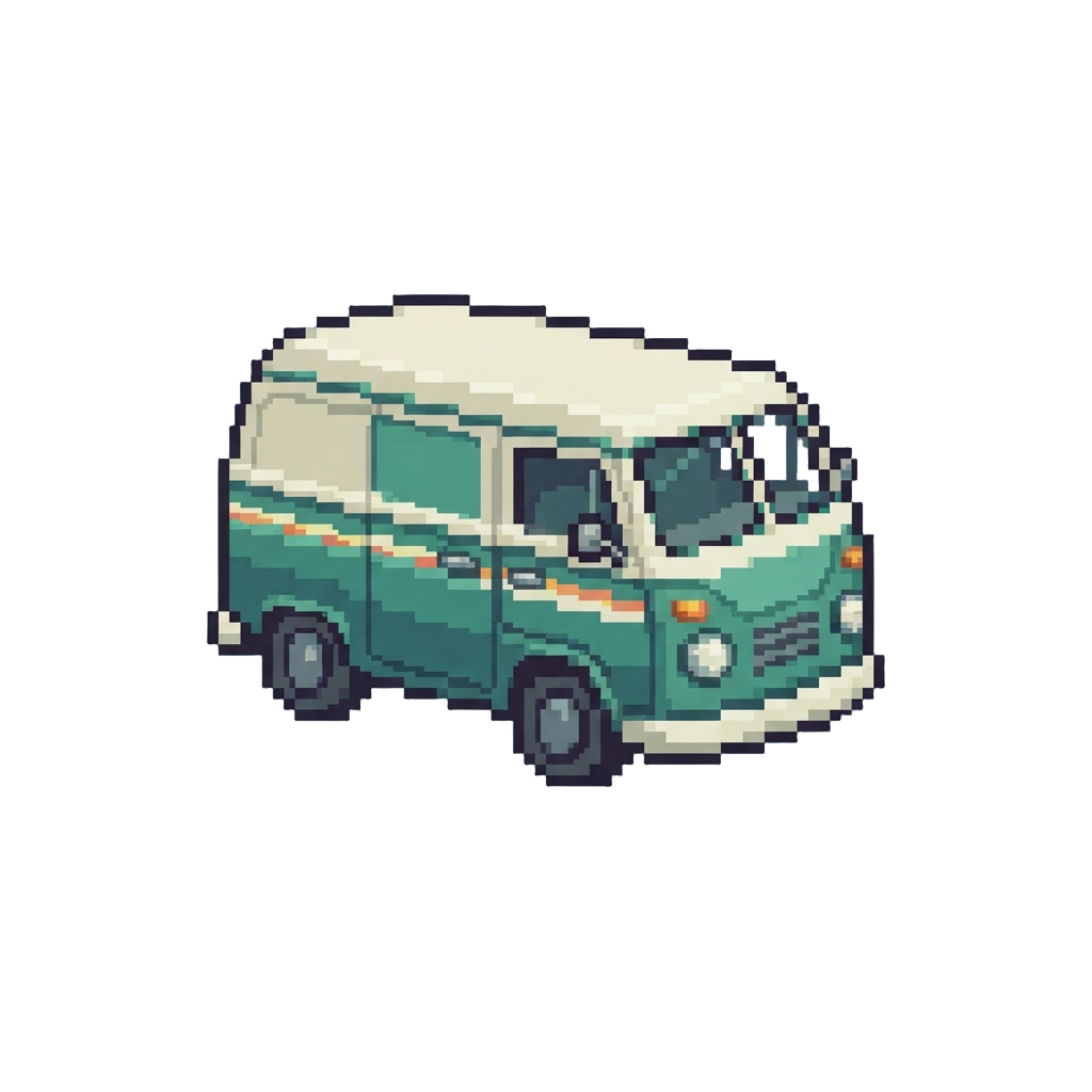 A Colorful Retro Van