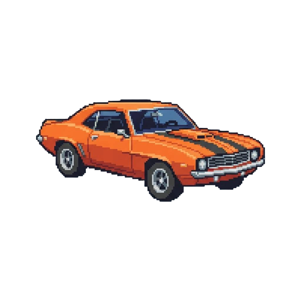 A Classic Orange Muscle Car