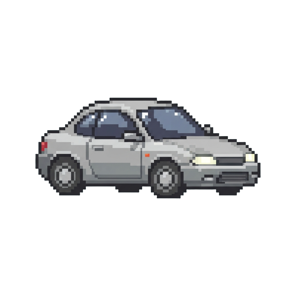 A Retro-future Silver Coupe