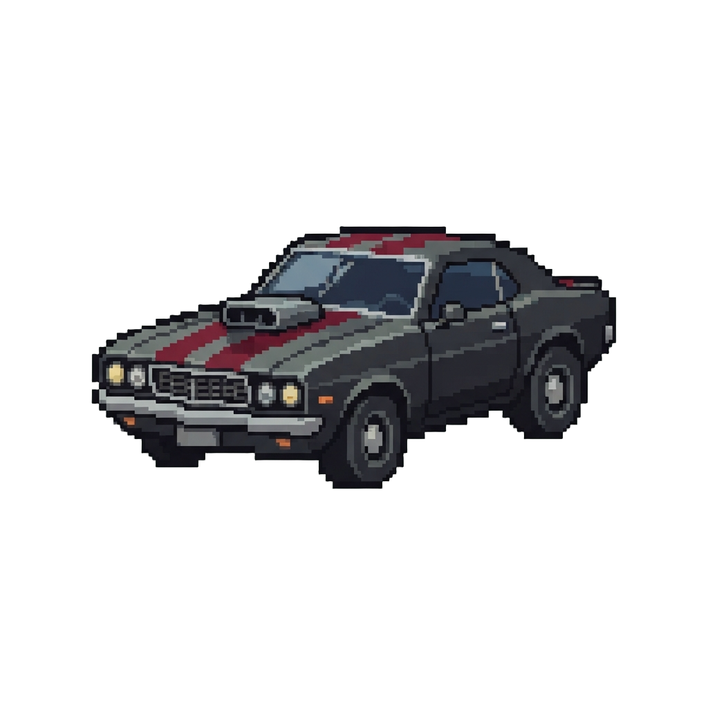 A Dark V8 Muscle Car