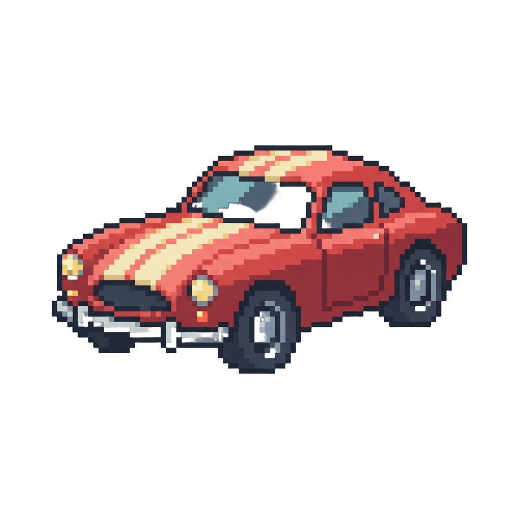 A Striped Classic Car