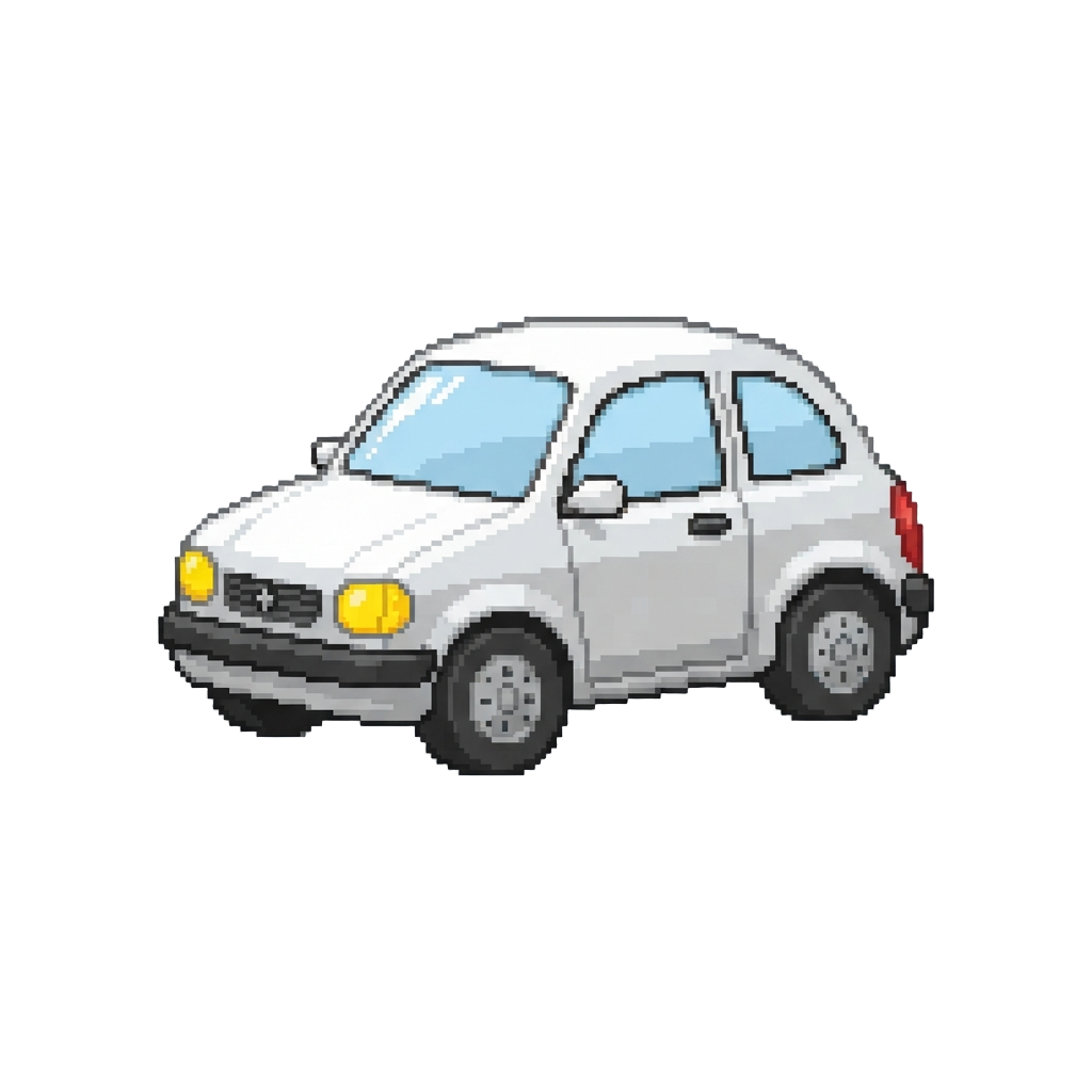 A Cheerful White Car