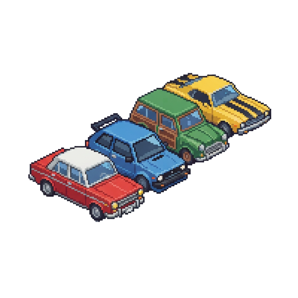 A Convoy of Iconic Cars