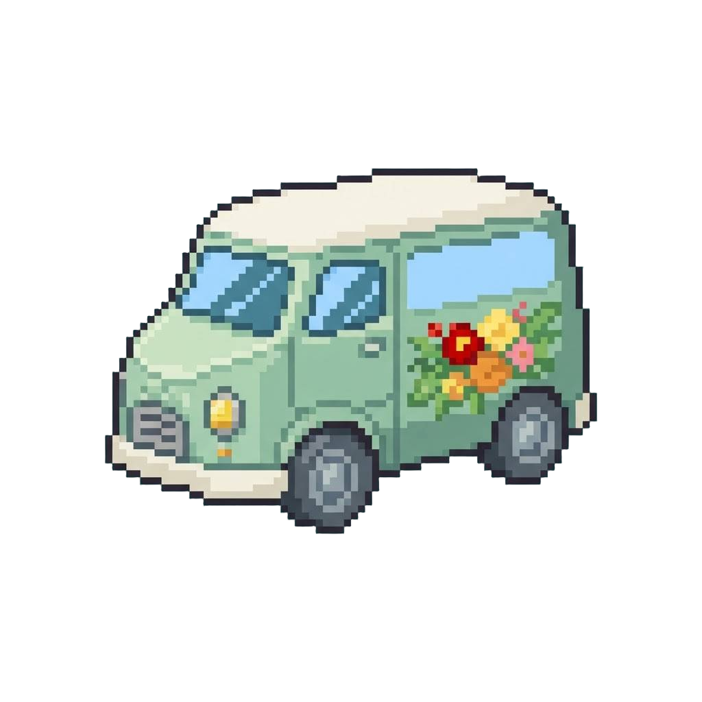 A Vintage Flower Van