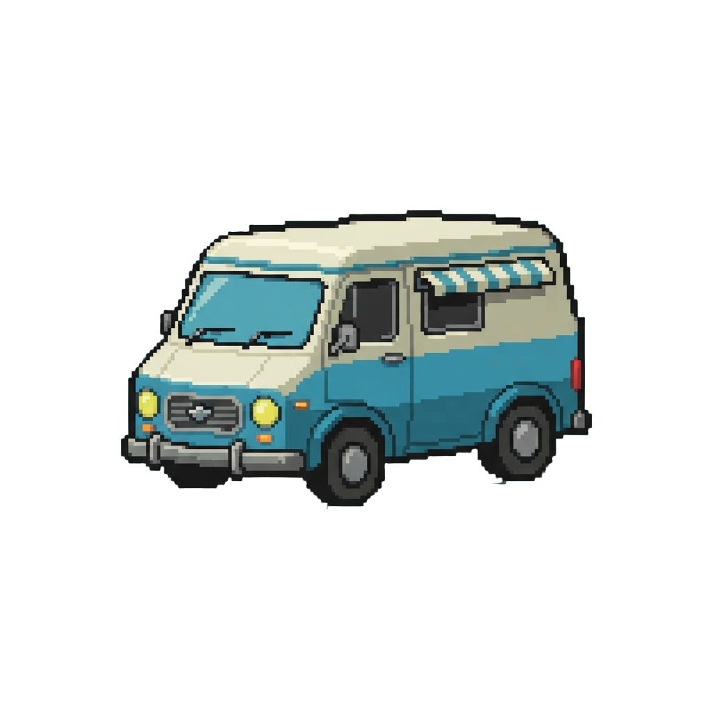 A Painted Vintage Van
