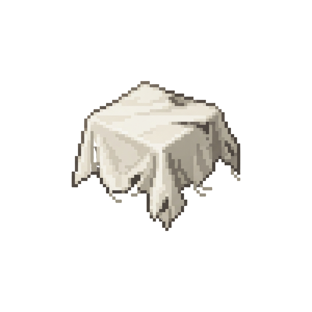 A Torn Fluttering White Tablecloth