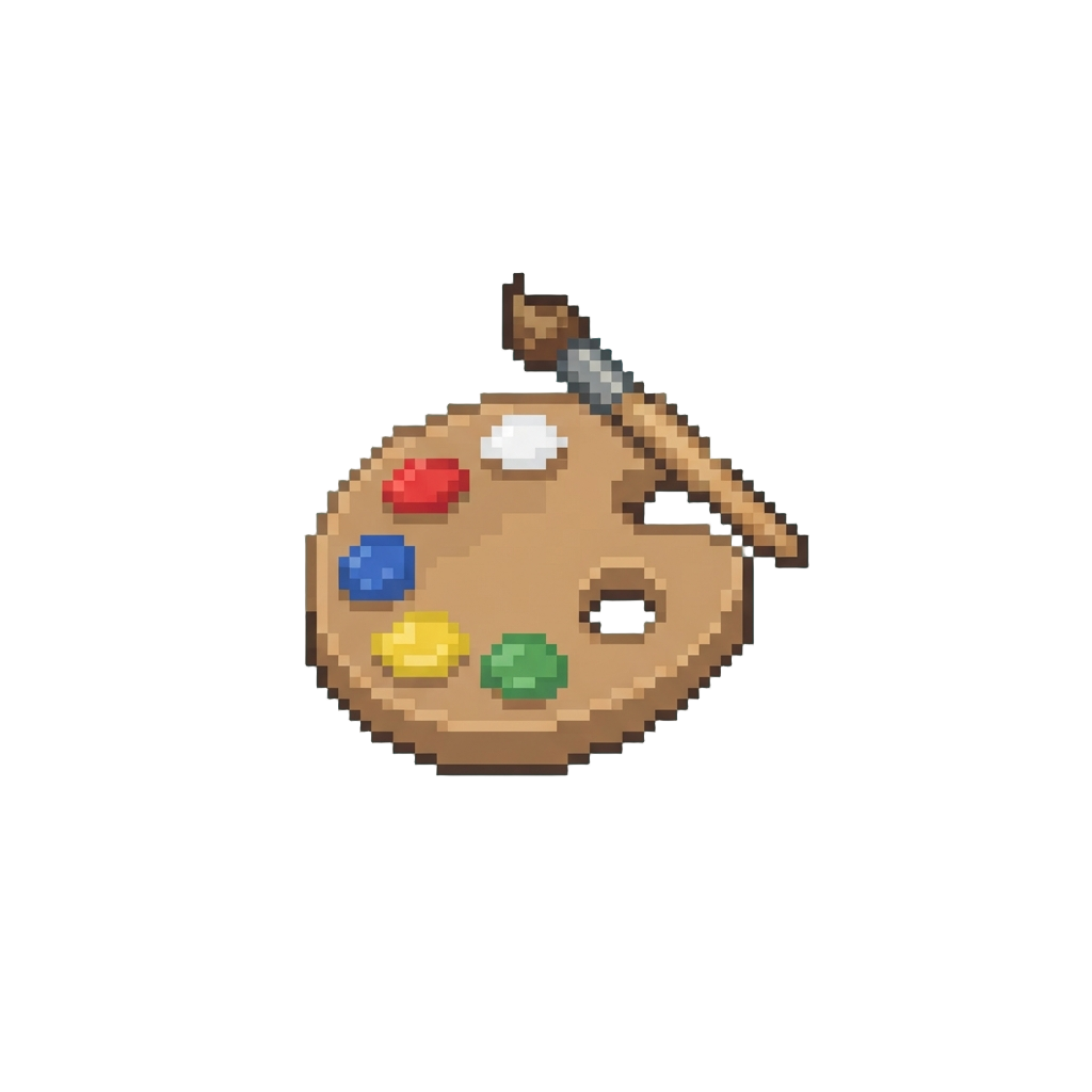 A Tiny Painter's Palette and Brush