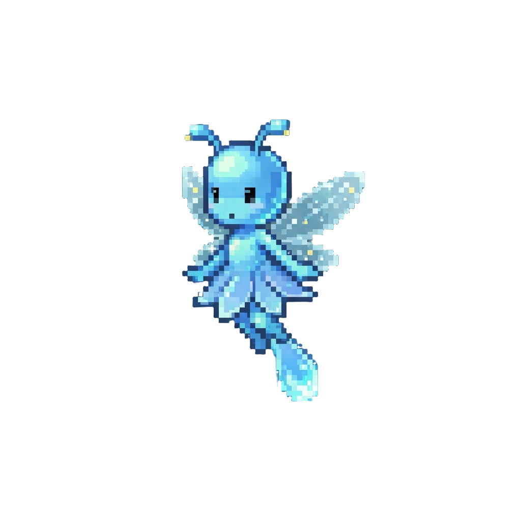 A Sparkling Blue Dewdrop Fairy