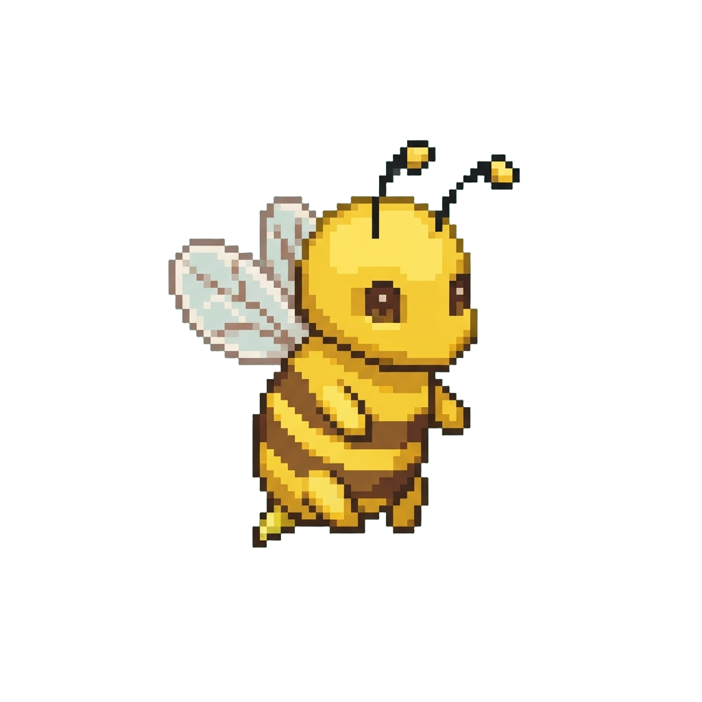 A Bright Yellow Honeybee Pixie