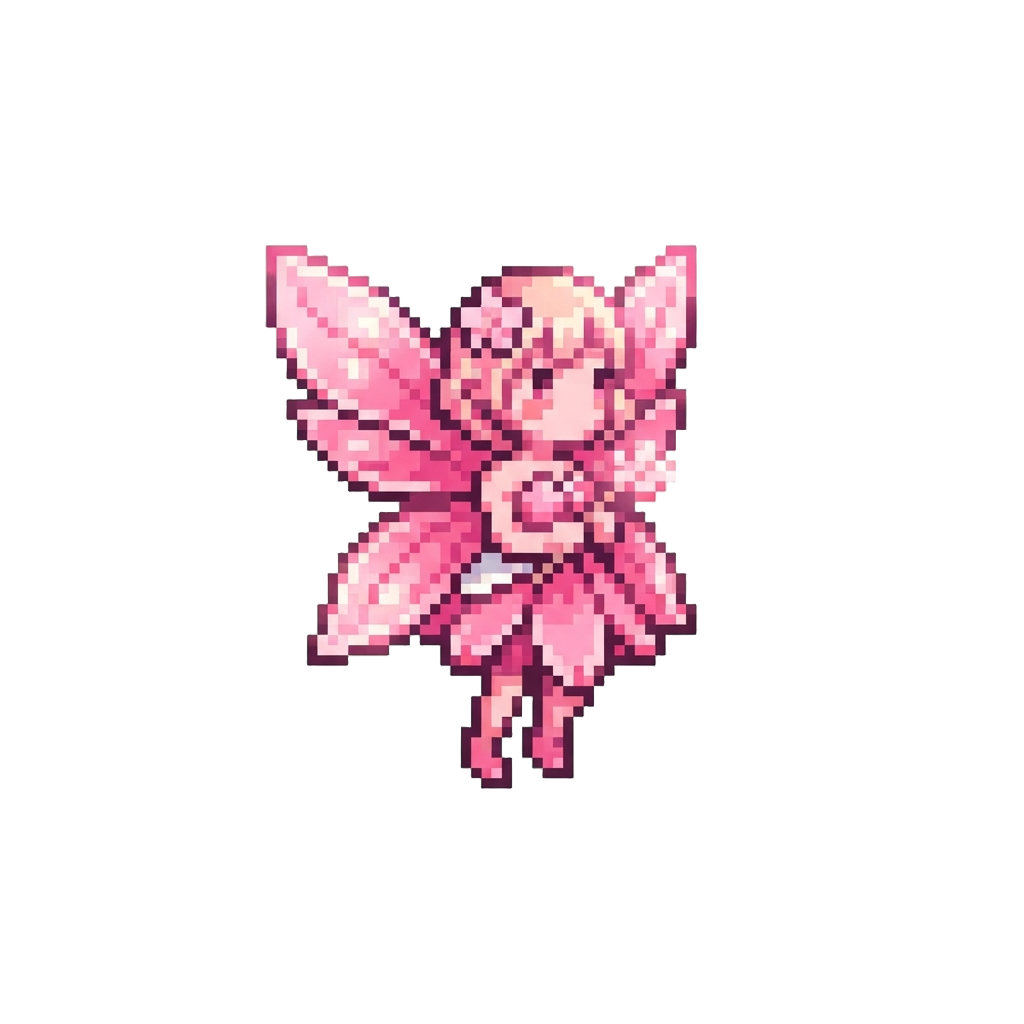 A Radiant Pink Cherry Blossom Fairy