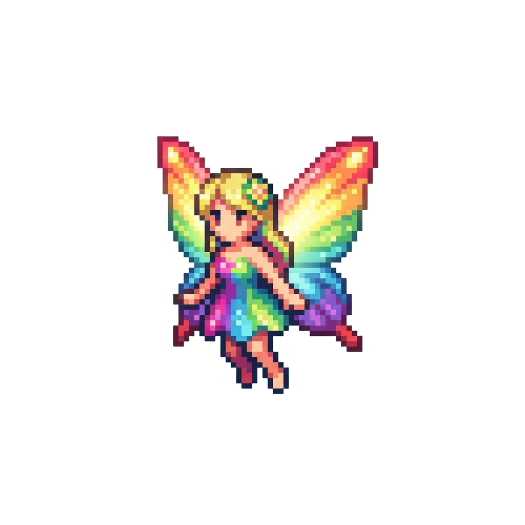 A Glowing Rainbow Butterfly Fairy