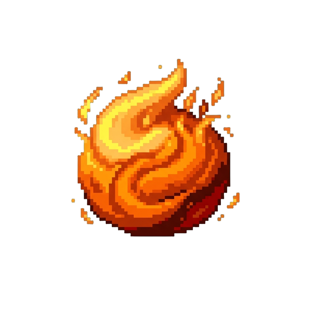 A Crackling Solar-orange Firestorm
