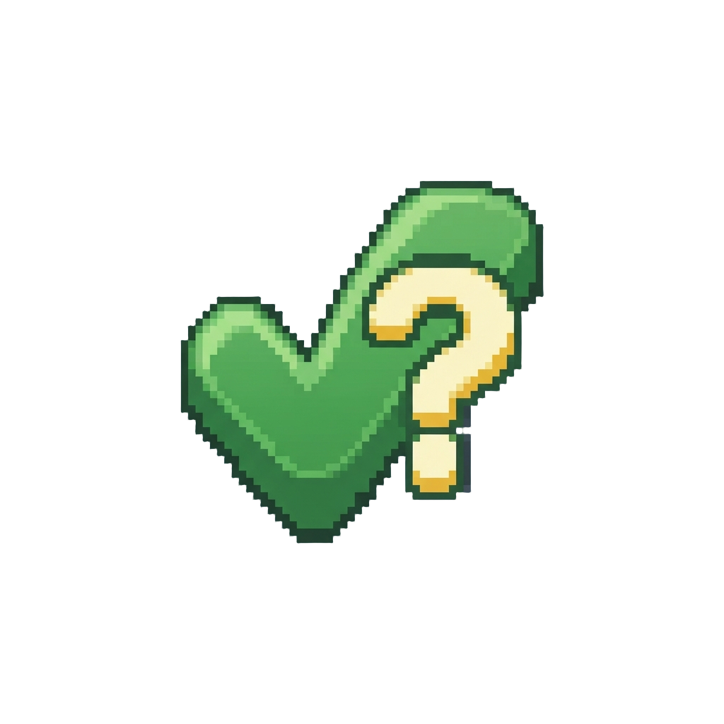 A Green Check with a Question Mark
