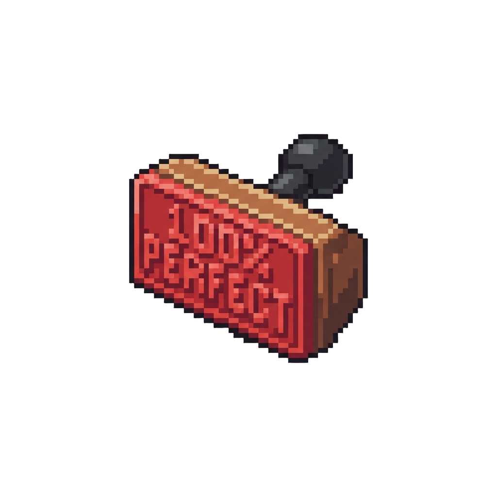 A Big Red '100% Perfect' Stamp