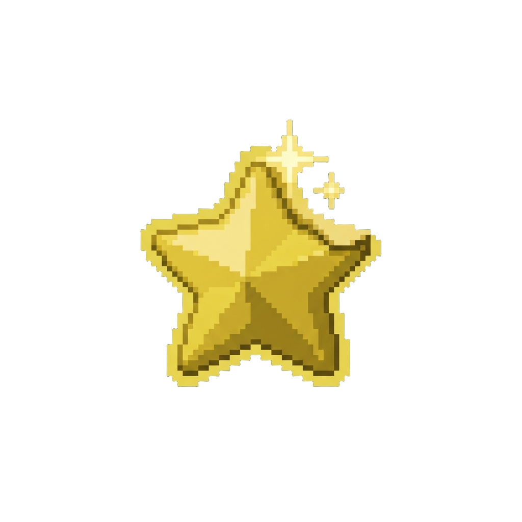 A Golden Star Sticker with Sparkles