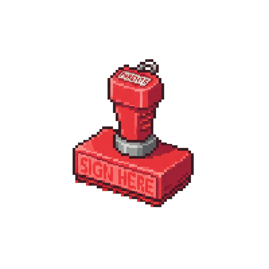 A 'parents Sign Here' Stamp in Bright Red