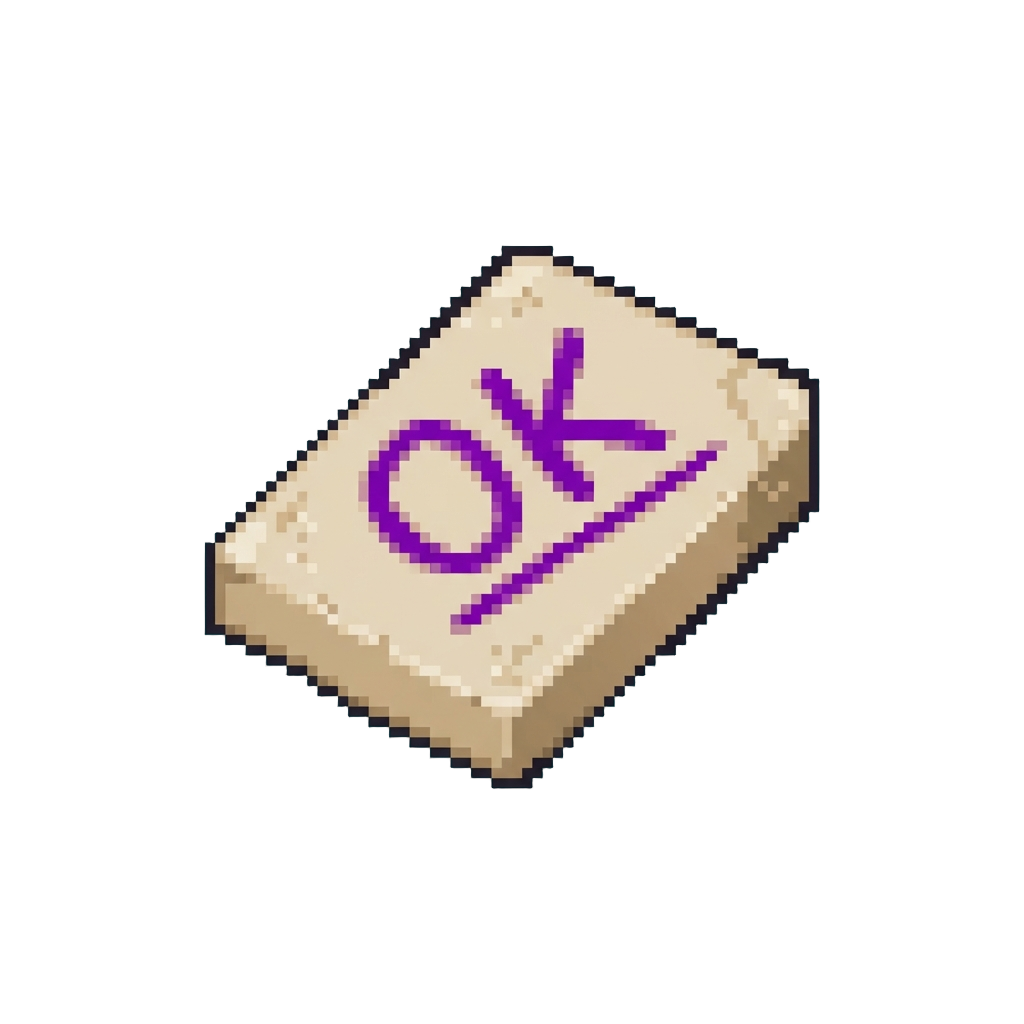 An Underlined 'ok' in Purple Marker