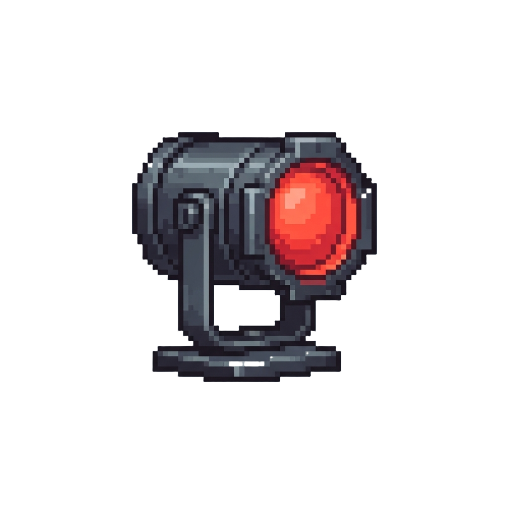 A Glowing Red Theatrical Spotlight