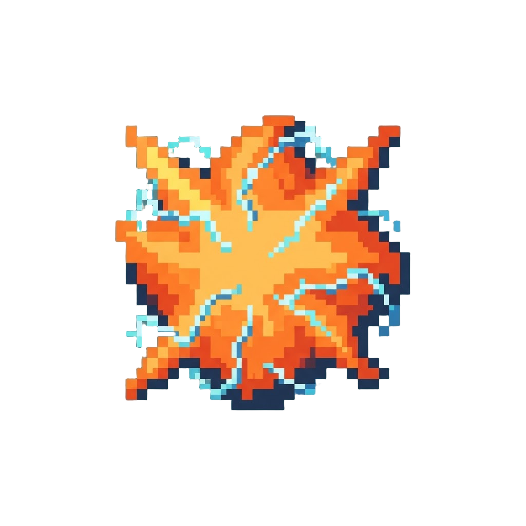 A Fiery Orange Plasma Burst with Electric Arcs