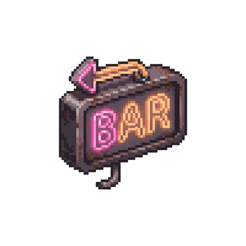 A Squashed Vintage Neon Rooftop Sign