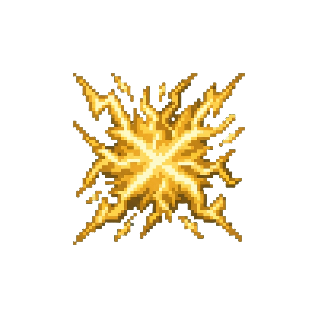 A Crackling Golden Lightning Explosion