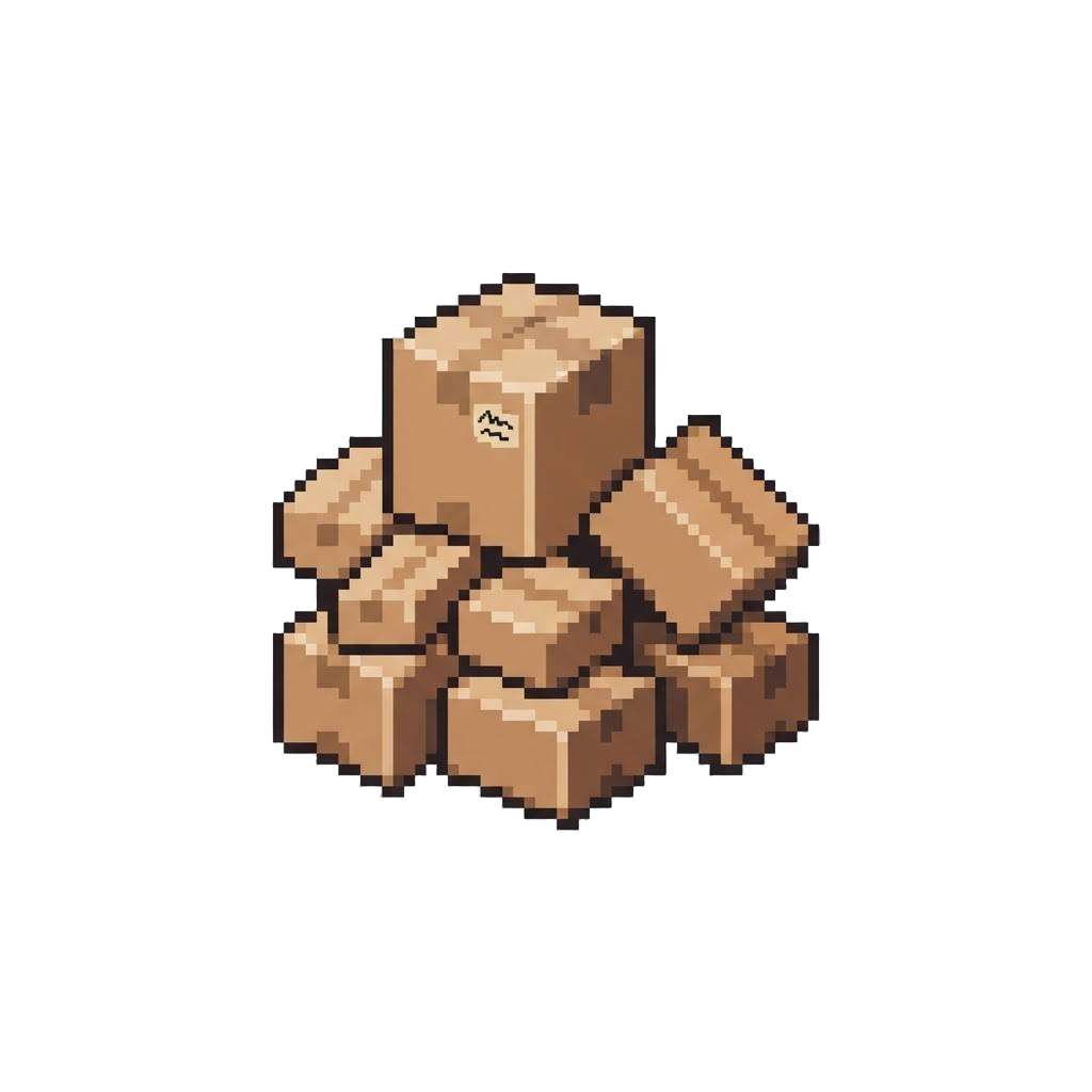 A Burst Pile of Miniature Cardboard Boxes