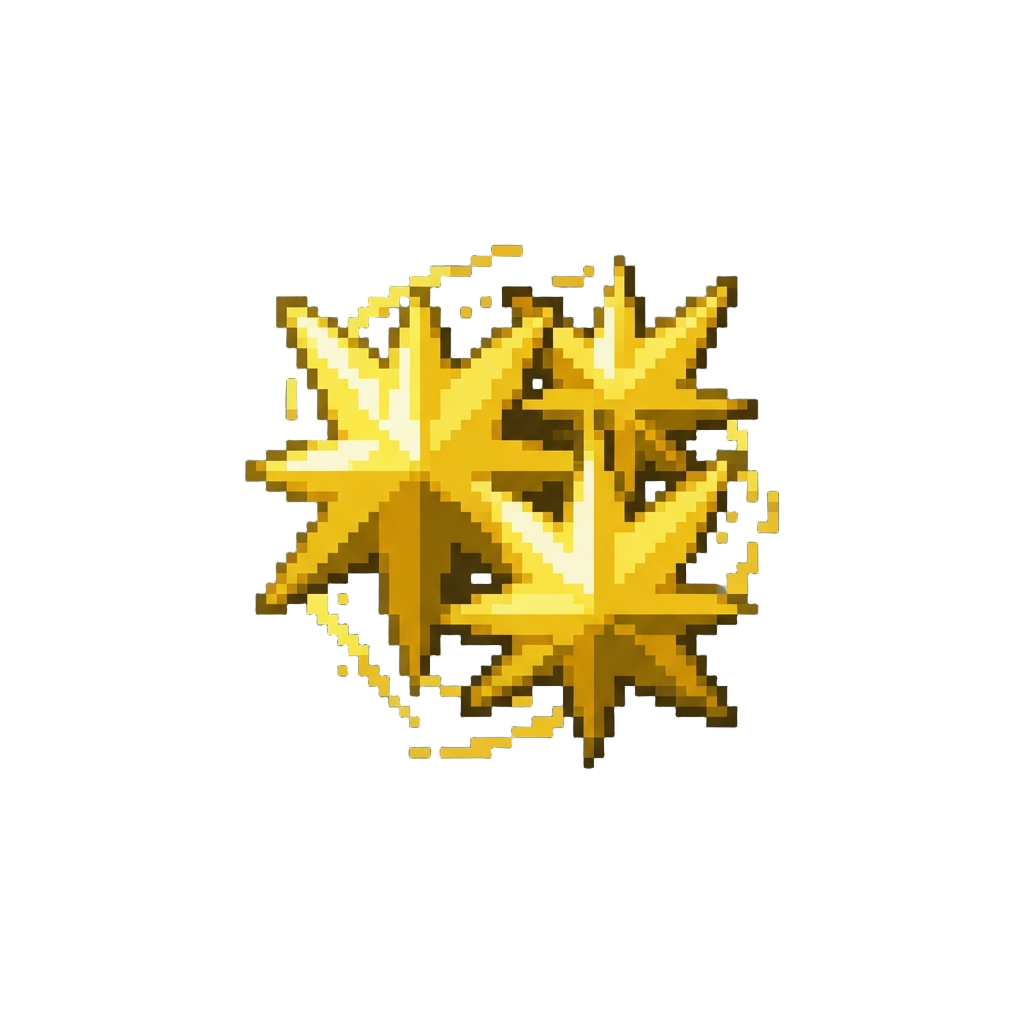 A Cluster of Spinning Yellow Impact Stars