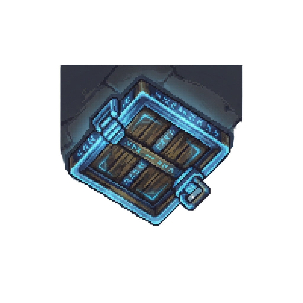 A Surreal Glowing Trapdoor in the Ceiling