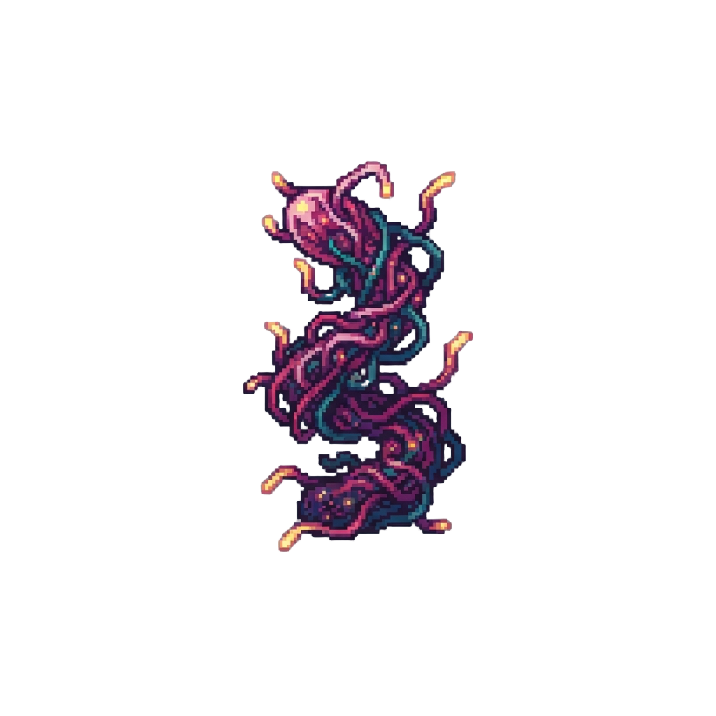 A Tall Writhing Wire-like Bacteria Figure