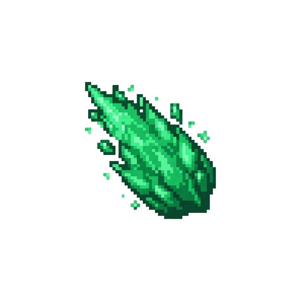 A Shower of Glittering Emerald Embers